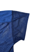 画像をギャラリービューアに読み込む, MADE IN USA 90'S NYLON MESH V-NECK GAME SHIRT / NAVY [SIZE: XL USED]
