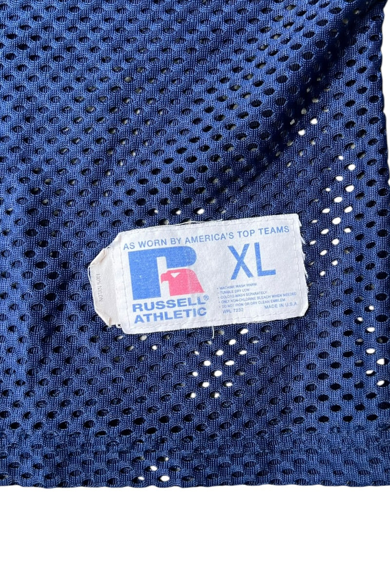 MADE IN USA 90'S NYLON MESH V-NECK GAME SHIRT / NAVY [SIZE: XL USED]