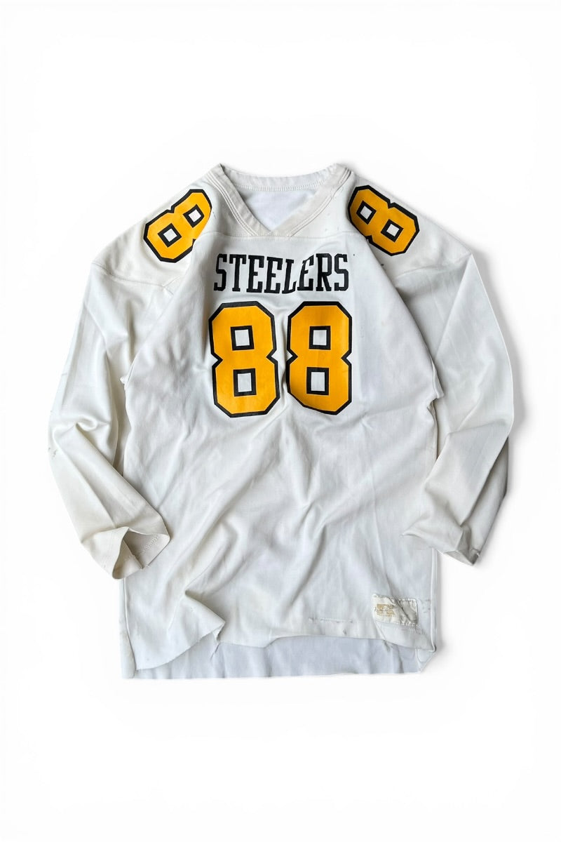 MADE IN USA 70-80'S STEELERS 88 HOCKEY GAME SHIRT / WHITE [SIZE: L USED]