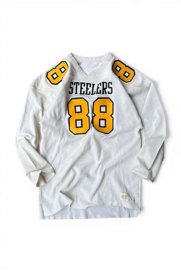 MADE IN USA 70-80'S STEELERS 88 HOCKEY GAME SHIRT / WHITE [SIZE: L USED]