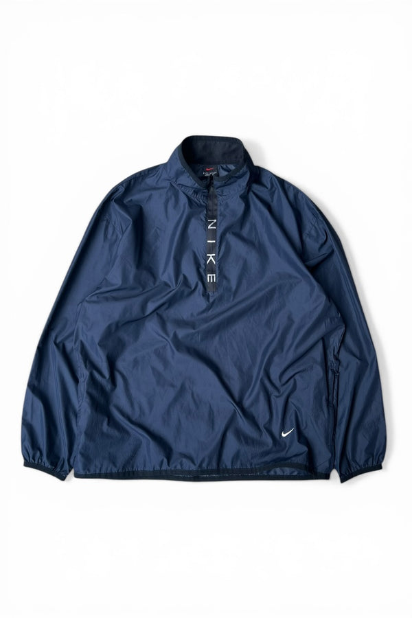 Y2K EARLY 00'S HALF ZIP NYLON JACKET / NAVY [SIZE: XL USED]