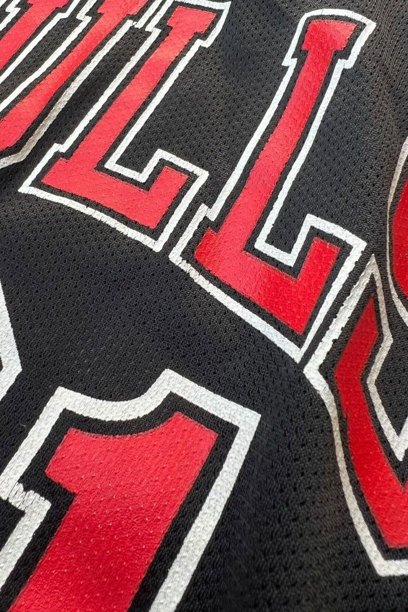 MADE IN MEXICO 90'S BULLS RODMAN BASKETBALL GAME SHIRT / BLACK [SIZE: L USED]