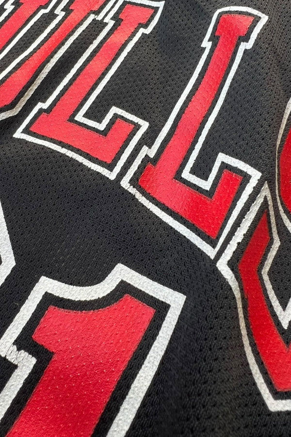 MADE IN MEXICO 90'S BULLS RODMAN BASKETBALL GAME SHIRT / BLACK [SIZE: L USED]