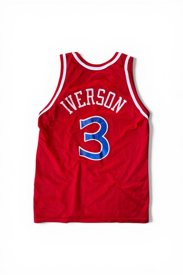 90'S PHILADELPHIA 76ERS IVERSON 3 GAME SHIRT / RED [SIZE: 44 USED]
