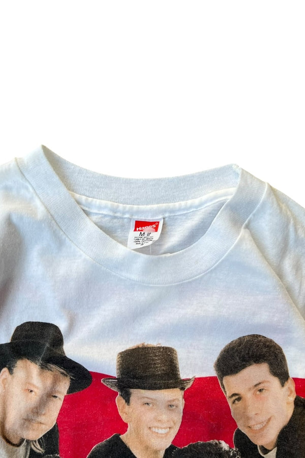 MADE IN USA 89'S NEW KIDS ON THE BLOCK BAND T-SHIRT / WHITE [SIZE: M USED]
