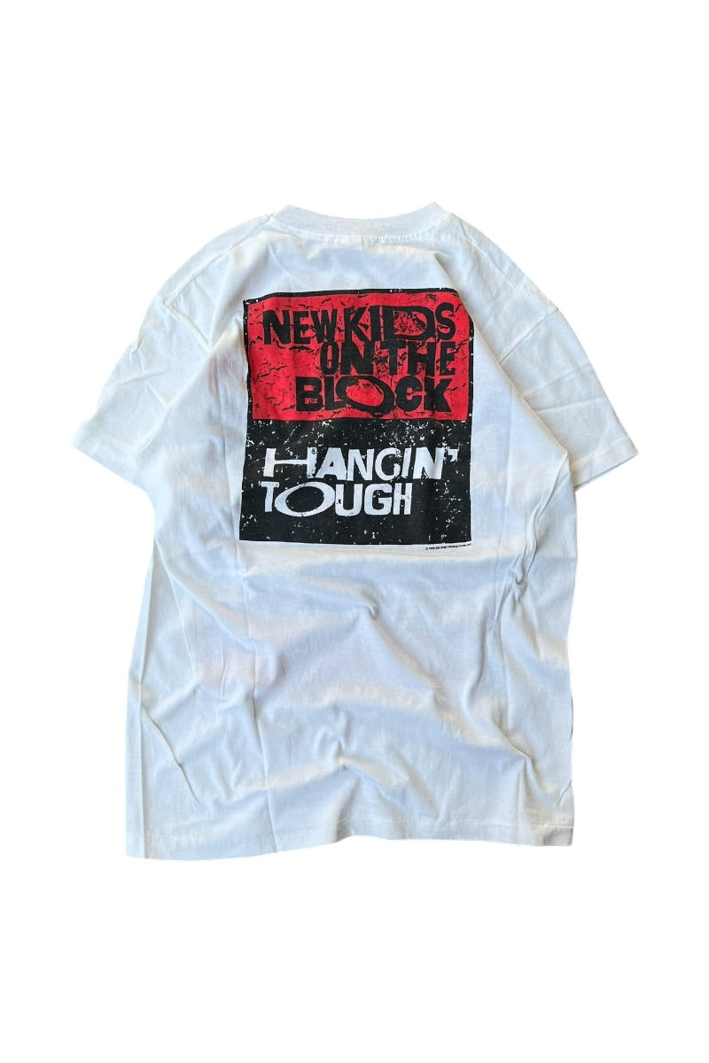 MADE IN USA 89'S NEW KIDS ON THE BLOCK BAND T-SHIRT / WHITE [SIZE: M USED]