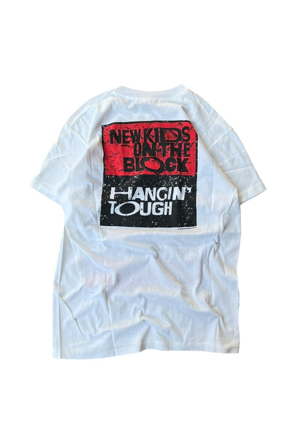 MADE IN USA 89'S NEW KIDS ON THE BLOCK BAND T-SHIRT / WHITE [SIZE: M USED]