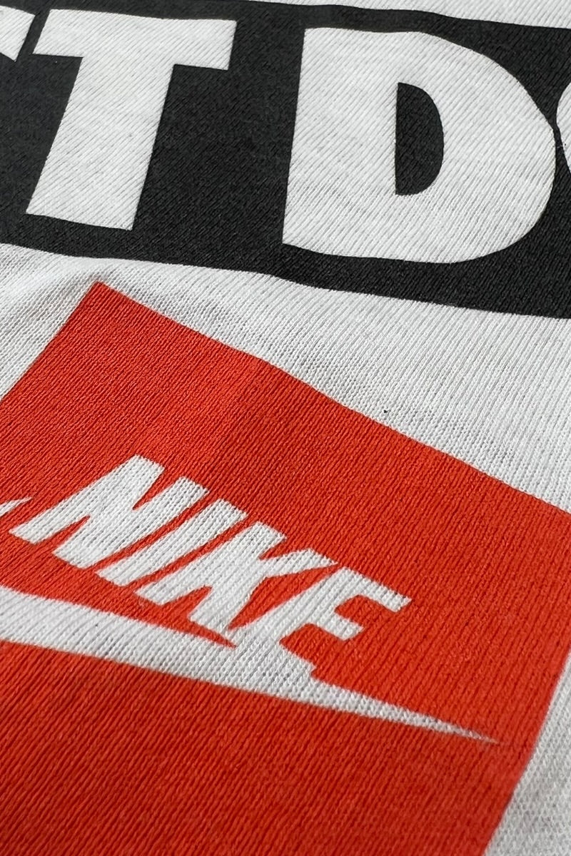 MADE IN USA 90'S JUST DO IT T-SHIRT / WHITE [SIZE: M USED]