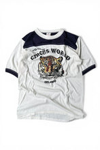 画像をギャラリービューアに読み込む, MADE IN USA 80'S TIGER PRINT RINGER T-SHIRT / WHITE [SIZE: M USED]
