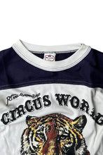 画像をギャラリービューアに読み込む, MADE IN USA 80'S TIGER PRINT RINGER T-SHIRT / WHITE [SIZE: M USED]
