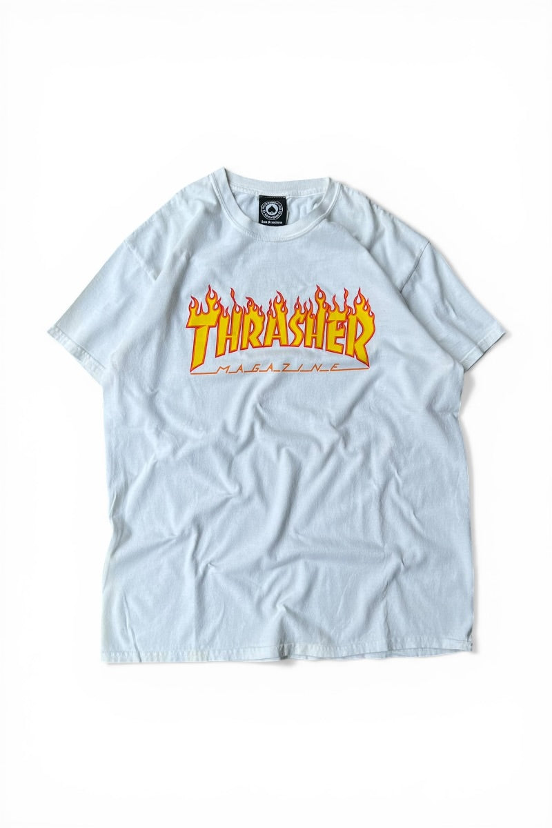 FIRE LOGO T-SHIRT USA Model / WHITE [SIZE: L USED]