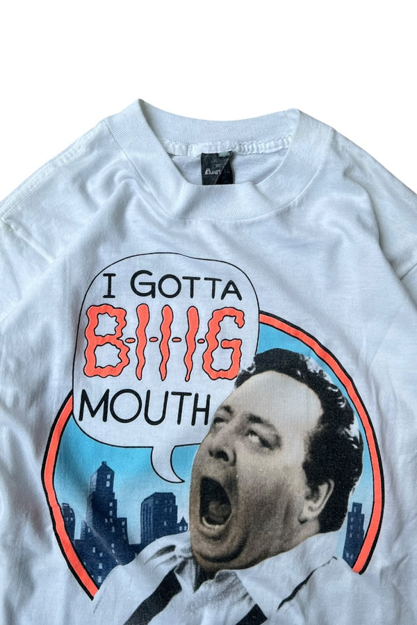 MADE IN USA 85'S BIG MOUTH MESSAGE T-SHIRT / WHITE [SIZE: M USED]