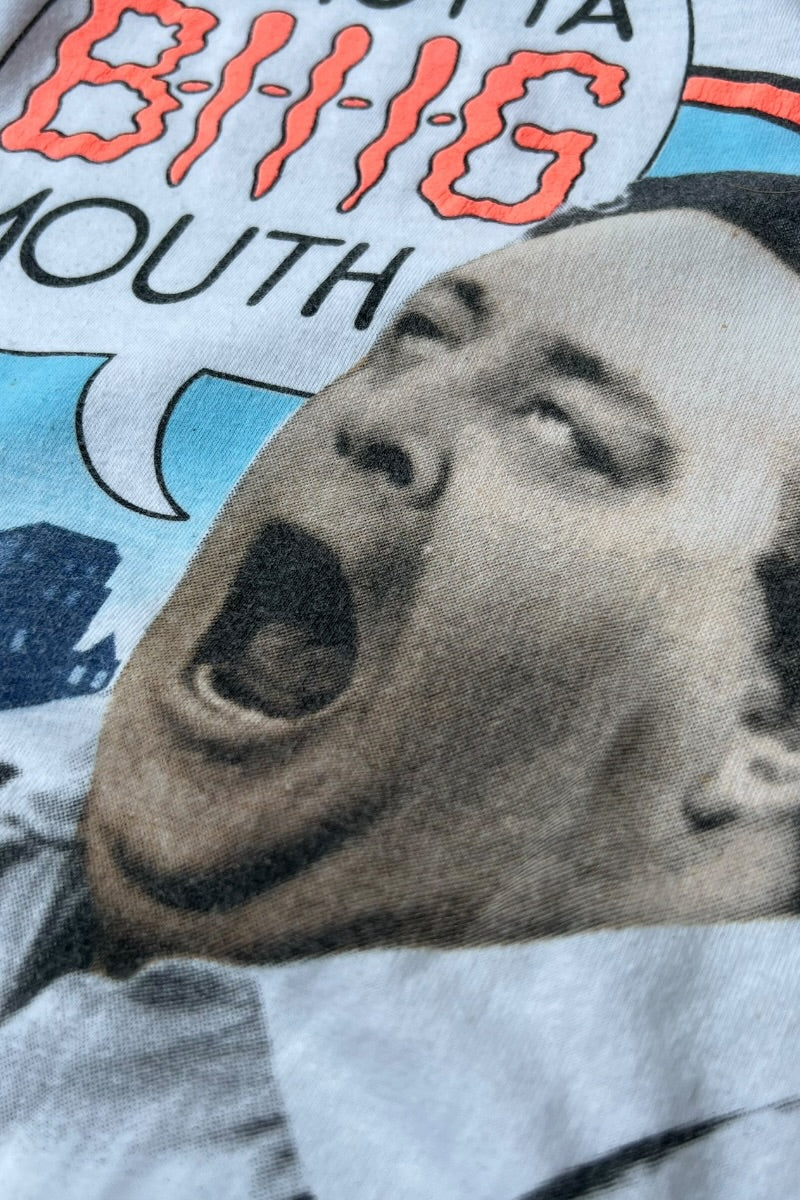 MADE IN USA 85'S BIG MOUTH MESSAGE T-SHIRT / WHITE [SIZE: M USED]