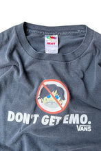 画像をギャラリービューアに読み込む, 90'S VANS PRINT MESSEGE T-SHIRT / BLACK [SIZE: XL USED]
