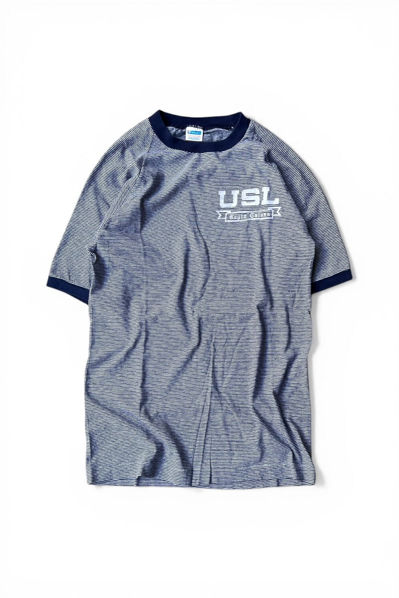 MADE IN USA 80'S RINGER T-SHIRT / STRIPE [SIZE: M USED]