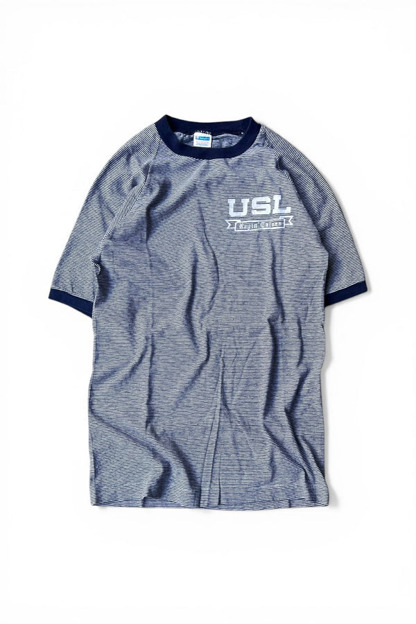 MADE IN USA 80'S RINGER T-SHIRT / STRIPE [SIZE: M USED]