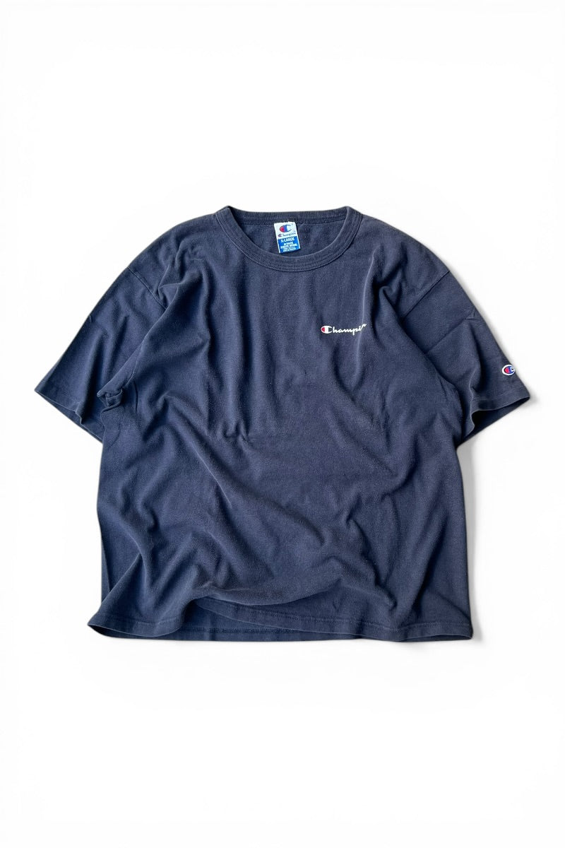 MADE IN USA 90'S ONE POINT LOGO T-SHIRT / NAVY [SIZE: XL USED]