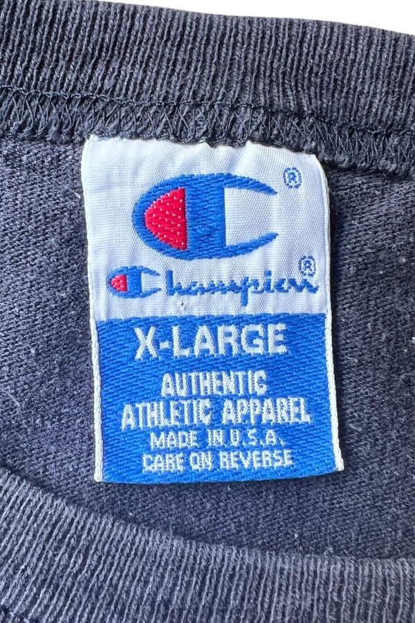MADE IN USA 90'S ONE POINT LOGO T-SHIRT / NAVY [SIZE: XL USED]