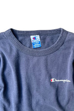 画像をギャラリービューアに読み込む, MADE IN USA 90'S ONE POINT LOGO T-SHIRT / NAVY [SIZE: XL USED]
