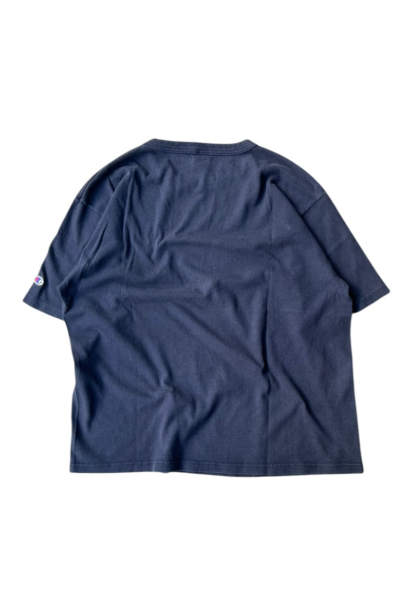 MADE IN USA 90'S ONE POINT LOGO T-SHIRT / NAVY [SIZE: XL USED]