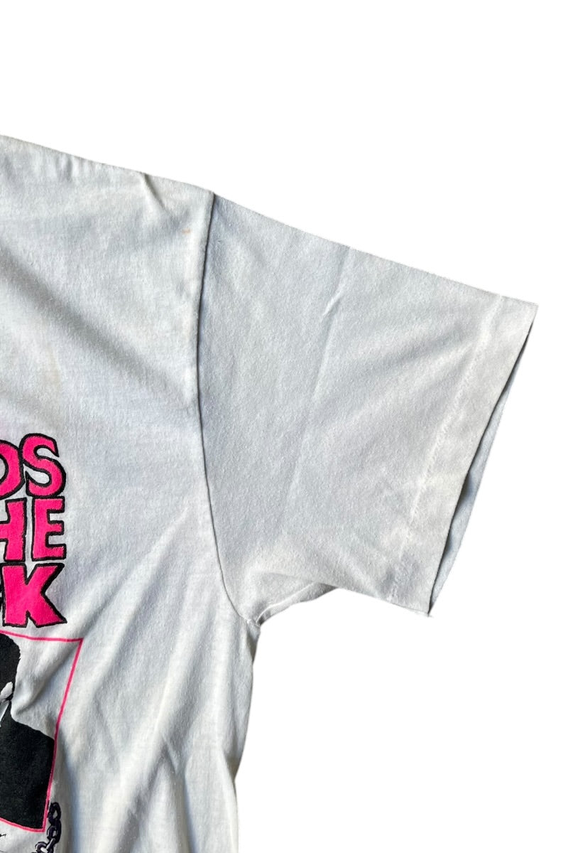 MADE IN USA 90'S NEW KIDS ON THE BLOCK BAND T-SHIRT / WHITE [SIZE: L USED]