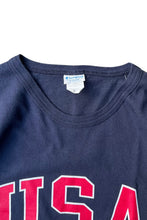 画像をギャラリービューアに読み込む, USA PRINT S/S T-SHIRT / NAVY [SIZE: XL USED]
