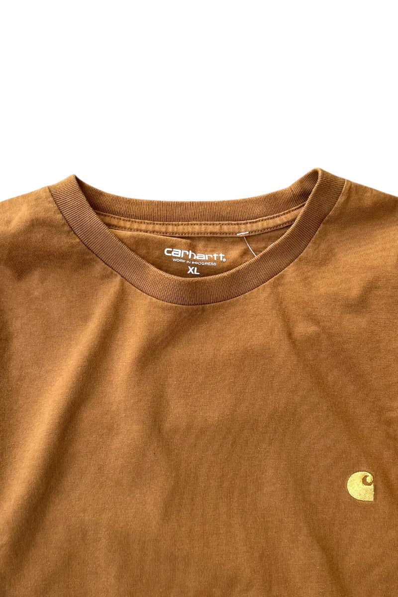 L/S ONE POINT T-SHIRT / BROWN [SIZE: XL USED]