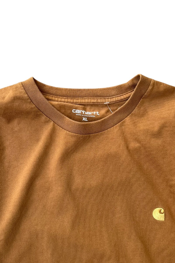 L/S ONE POINT T-SHIRT / BROWN [SIZE: XL USED]