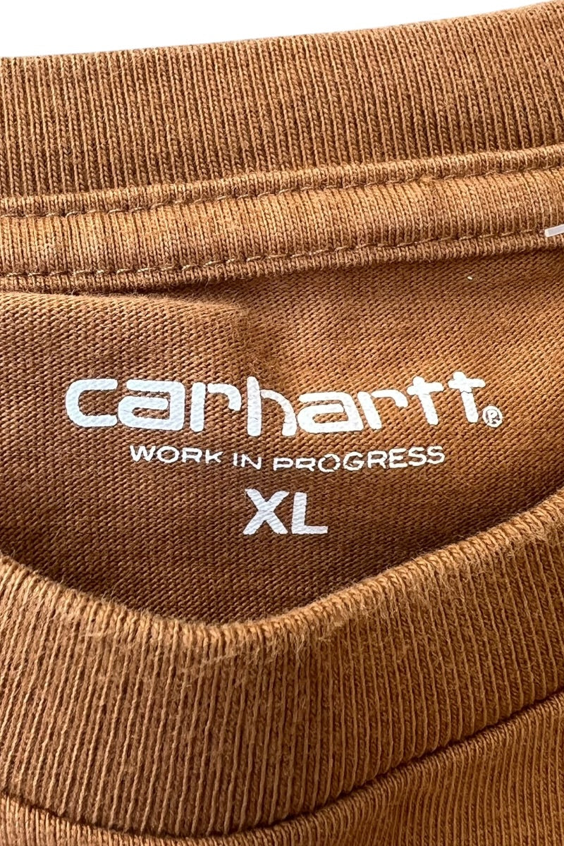 L/S ONE POINT T-SHIRT / BROWN [SIZE: XL USED]