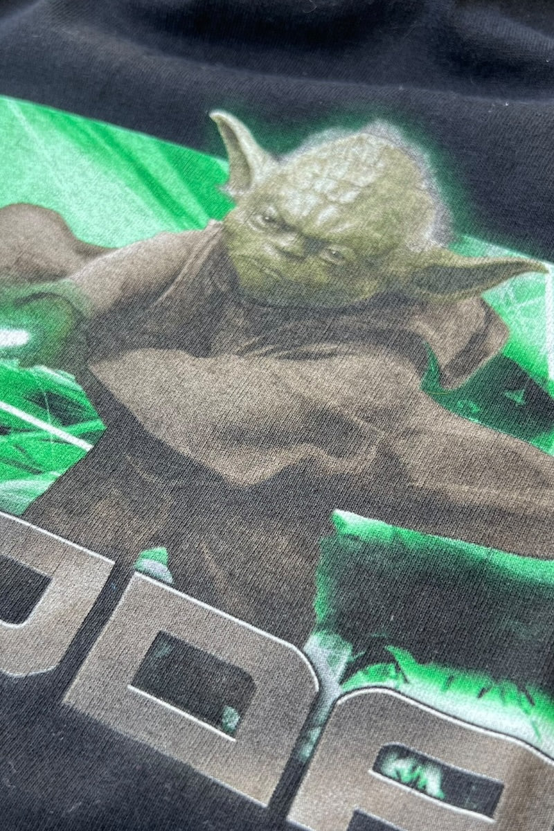 Y2K EARLY 00'S YODA T-SHIRT / BLACK [SIZE: M USED]