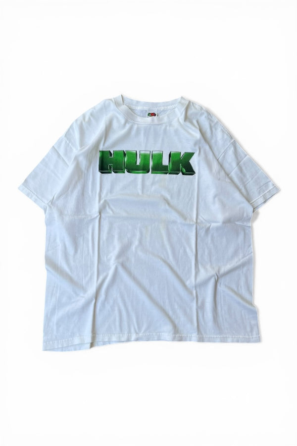 MADE IN USA 00'S HULK LOGO S/S T-SHIRT / WHITE [SIZE: XL USED]
