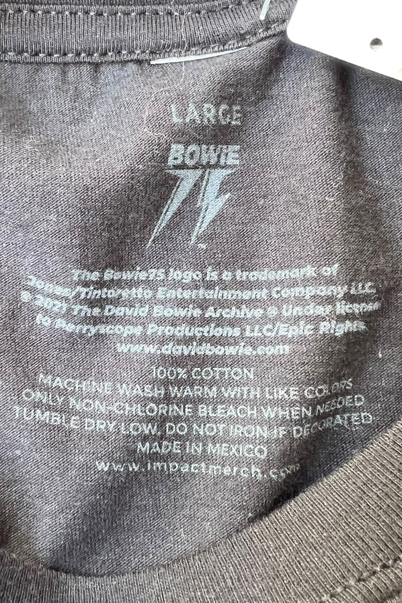 DAVID BOWIE 1972 WORLD TOUR T-SHIRT / BLACK [SIZE: L USED]
