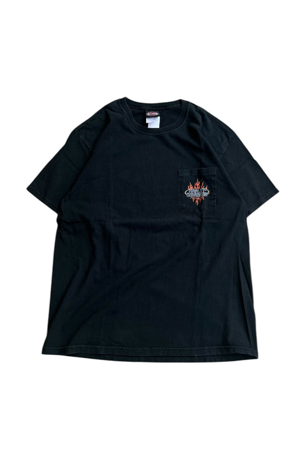 MADE IN USA 90'S LAKELAND POCKET T-SHIRT / BLACK [SIZE: L USED]