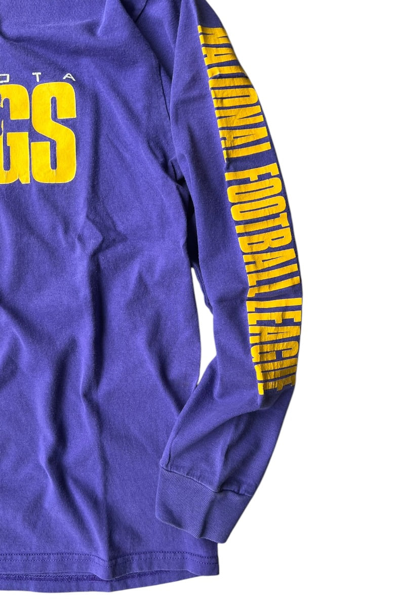 MADE IN USA 90'S NFL MINNESOTA VIKINGS L/S T-SHIRT / PURPLE [SIZE: M USED]