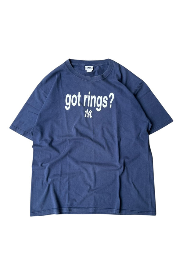 05'S GOT RINGS YANKEES T-SHIRT / NAVY [SIZE: L USED]