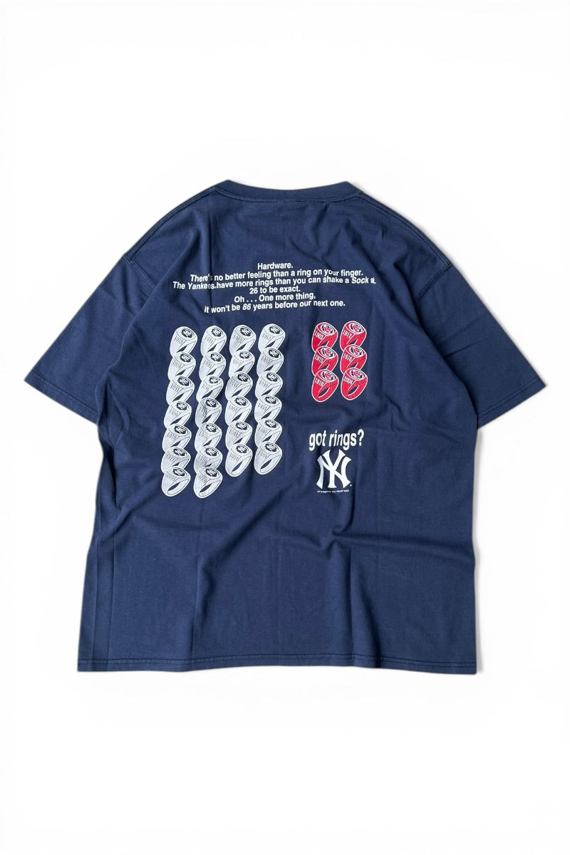 05'S GOT RINGS YANKEES T-SHIRT / NAVY [SIZE: L USED]