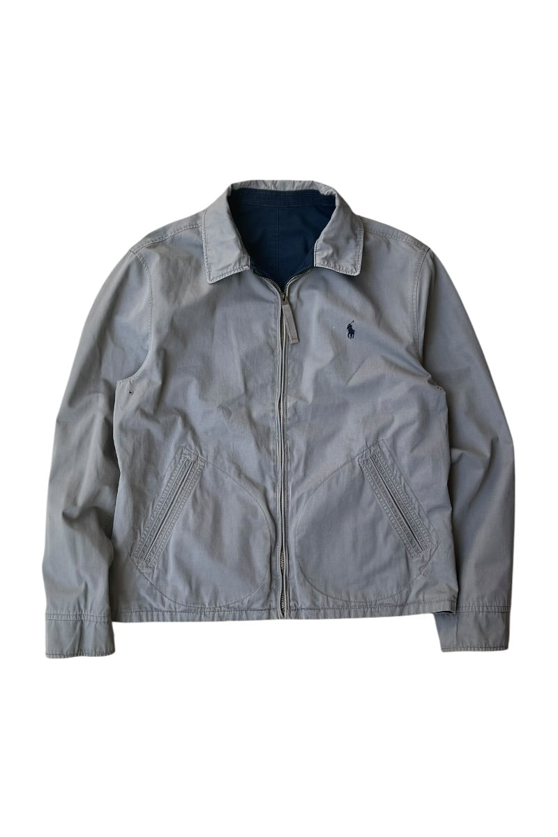 REVERSIBLE ZIP UP JACKET / NAVY / GRAY [SIZE: M USED]