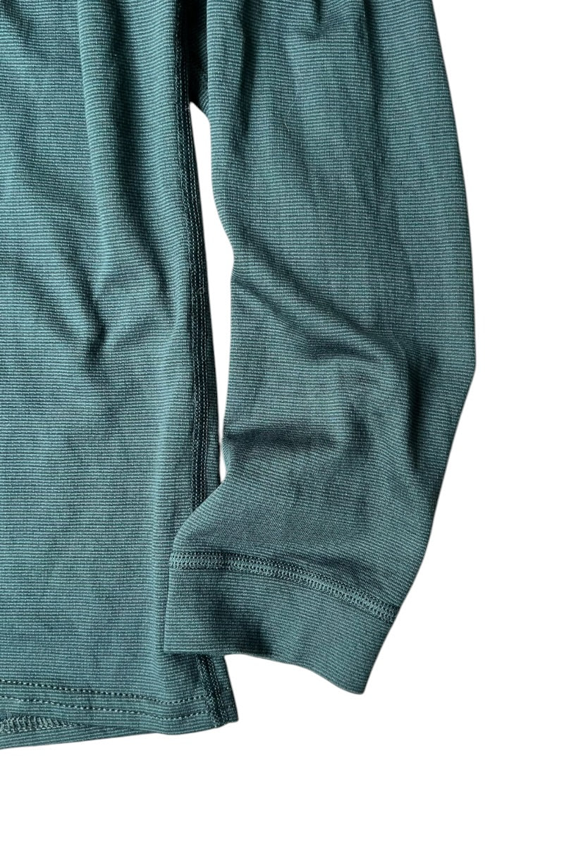 MADE IN USA 97'S CAPILENE L/S HENLEY-NECK BASE LAYER / GREEN [SIZE: L USED]