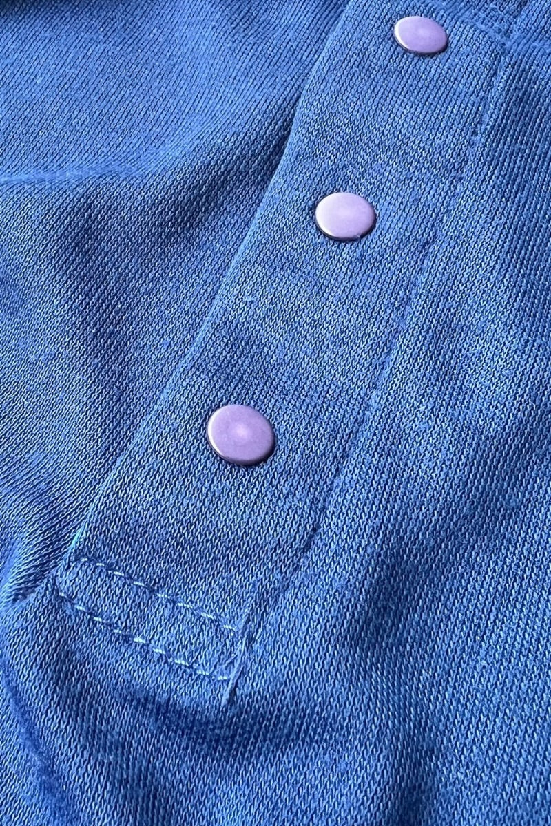MADE IN USA 92'S CAPILENE L/S HENLEY-NECK BASE LAYER / BLUE [SIZE: XS USED]