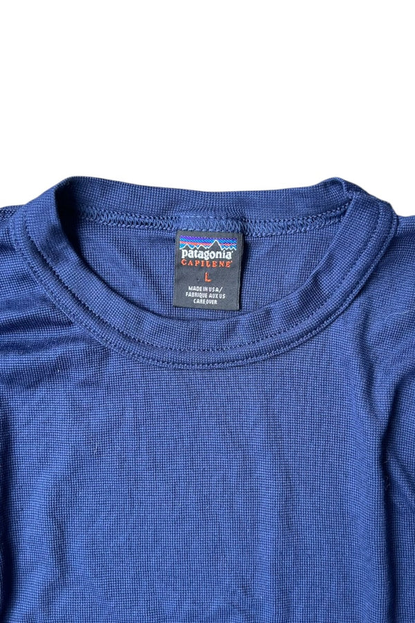 MADE IN USA 99'S L/S CAPILENE T-SHIRT / NAVY [SIZE: L USED]