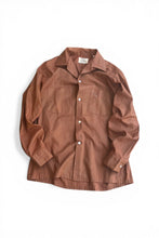 画像をギャラリービューアに読み込む, MADE IN USA 60'S L/S OPEN COLLER SHIRT / BROWN [SIZE: 32 USED]
