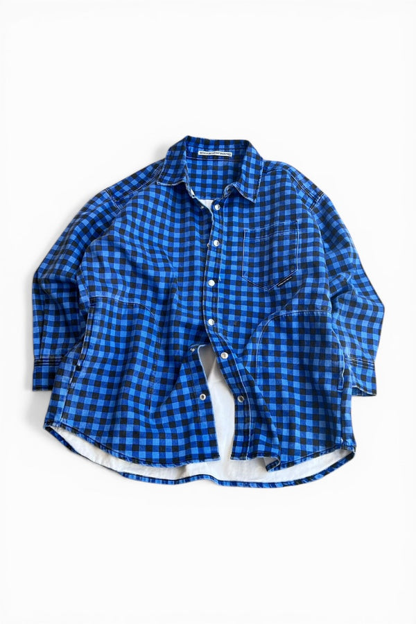 CHECK DENIM COVERALL / CHECK [SIZE: M USED]