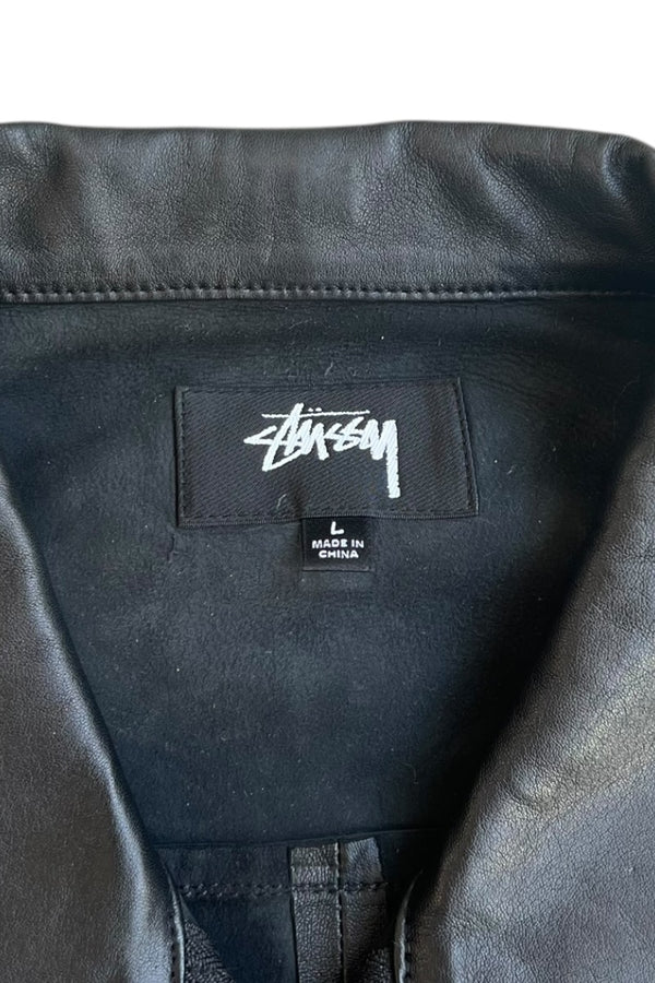 SHEEP LEATHER WESTERN SHIRT JACKET / BLACK [SIZE: L USED]