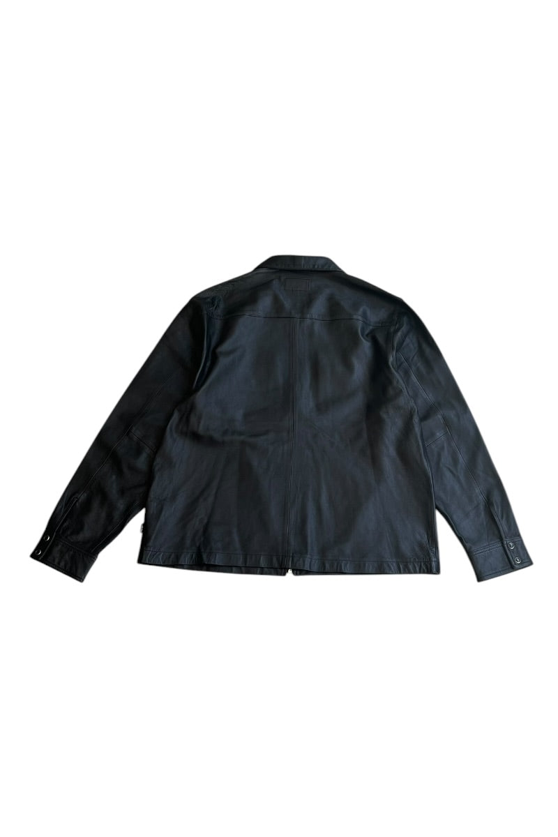 SHEEP LEATHER WESTERN SHIRT JACKET / BLACK [SIZE: L USED]