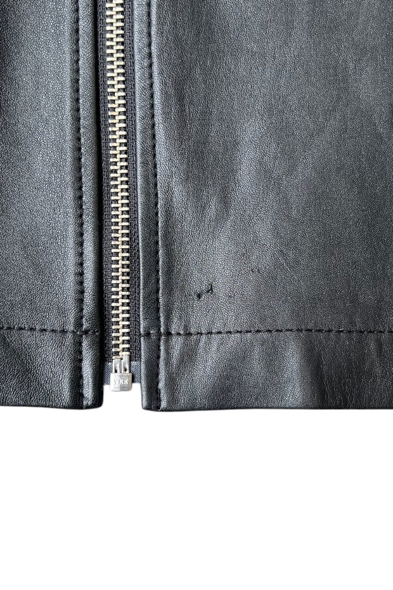 SHEEP LEATHER WESTERN SHIRT JACKET / BLACK [SIZE: L USED]