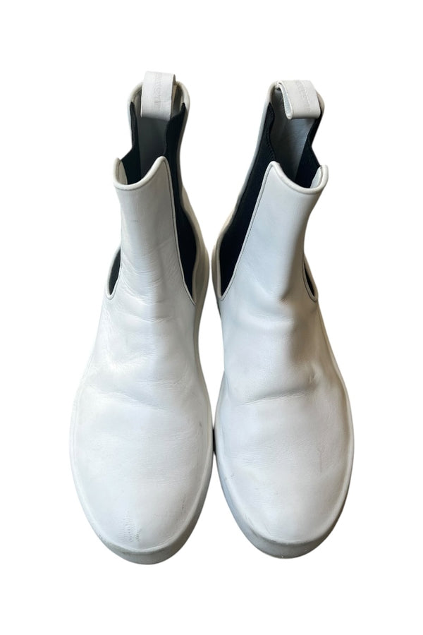 MADE IN ITALY LEATHER SIDE GORE BOOTS / WHITE [SIZE: 43 (27.5cm相当) USED]