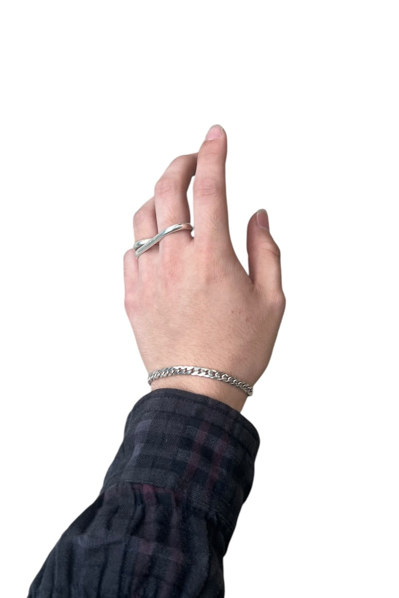 MADE IN ITALY 925 SILVER BRACELET / SILVER [SIZE: ONE SIZE USED]