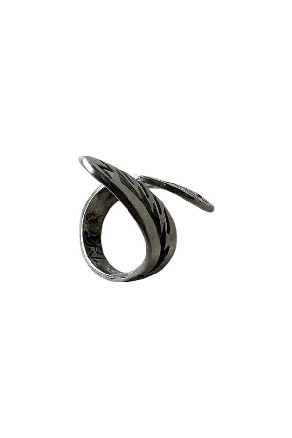 925 SILVER TIP INLAY RING W/TURQUOISE / SILVER [SIZE: US 3.5 USED]