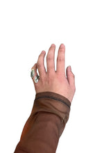 画像をギャラリービューアに読み込む, 925 SILVER TIP INLAY RING W/TURQUOIS / SILVER  [SIZE: 6号相当 USED]
