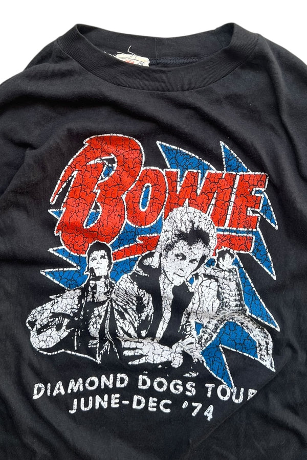 MADE IN PAKISTAN 90'S DAVID BOWIE TOUR BOOTLEG T-SHIRT / BLACK [SIZE: L USED]